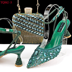 YQ062 Set di <span class=keywords><strong>scarpe</strong></span> e borse decorate <span class=keywords><strong>con</strong></span> strass <span class=keywords><strong>scarpe</strong></span> italiane <span class=keywords><strong>con</strong></span> borse di <span class=keywords><strong>alta</strong></span> qualità donne africane <span class=keywords><strong>scarpe</strong></span> da sposa e borsa Set - Product Image 6
