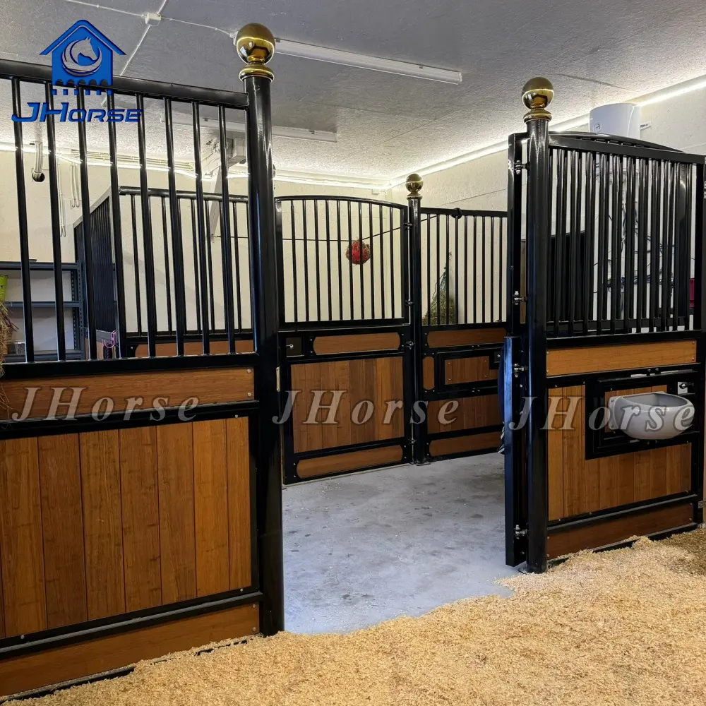 Hot Selling Solid Horse Stalls Horse Stables Panels Fronts with Bamboo Wood and Swing door