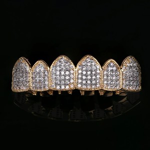 เงิน 925 ชุบทองคําขาว 14K VVS Moissanite Grillz สวมใส่ทุกวัน Iced Out Grillz ฮิปฮอปฟันเพชร Grillz - Product Image 3