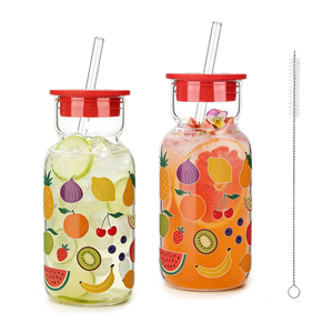 Conception de marque OEM ODM Tasses à café en verre borosilicate de haute qualité 500 ml 700 ml Tasses à boisson en verre sans BPA avec décalcomanies personnalisées - Product Image 4