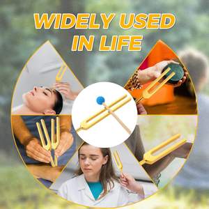 Juego de diapasones, diapasones dorados 9 para curar, relajar, fortalecer el Chakra, aliviar el estrés, mantener el cuerpo, la mente y el espíritu - Product Image 4
