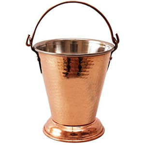 High In Demand Hammered Texture Copper Antique Finished Exterior & Silver Shiny Polished Interior Round Shape <b>Food</b> Serving Bowls - Product Image 4