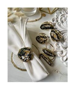 Lot de 4 ronds de serviette en résine design taille et forme personnalisées ronds de serviette pour l'utilisation de décorations de table à manger - Product Image 6