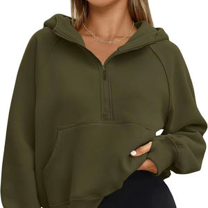 Directo de fábrica al por mayor de las mujeres Sudadera con capucha pulóver sudadera OEM de manga larga de lana personalizada de etiqueta privada sudaderas con capucha - Product Image 1