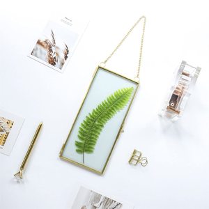 High Quality Brass and Glass Light Weight Wall <b>Mounted</b> Photo <b>Frame</b> <b>with</b> Customizable Design for Home & Office Decoration - Product Image 1