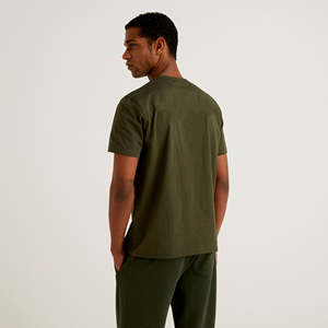 Venta Directa de Fábrica, Camisetas de Manga Corta para Hombre, Elegantes, de Algodón/Fibra de Bambú, Secado Rápido, Suaves, Estampado Personalizado, Verano - Product Image 2