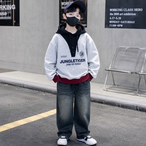Vêtements pour adolescents, automne-hiver, sweat à capuche pour enfants, <span class=keywords><strong>pull</strong></span> respirant doublé de polaire, sweat-shirt chaud et tendance pour garçons - Product Image 1