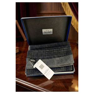 Écharpe/châle en laine double face à motif pied-de-poule marron, noir et beige, longue, avec cuir PU, dans un coffret cadeau - Product Image 5