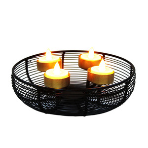 Candelero para ocasión de cumpleaños de 4 secciones, Sección de luz Multi-T, candelabro de alambre de Metal de hierro negro PC con cesta - Product Image 2