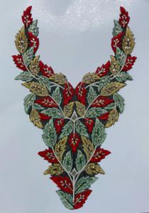 Stylish Embroidery Neck Collar Sparkling Sequin Work Patches <b>Net</b> <b>Fabric</b> for Fashionable Tailoring Blouse Gown Saree Neckline - Product Image 2