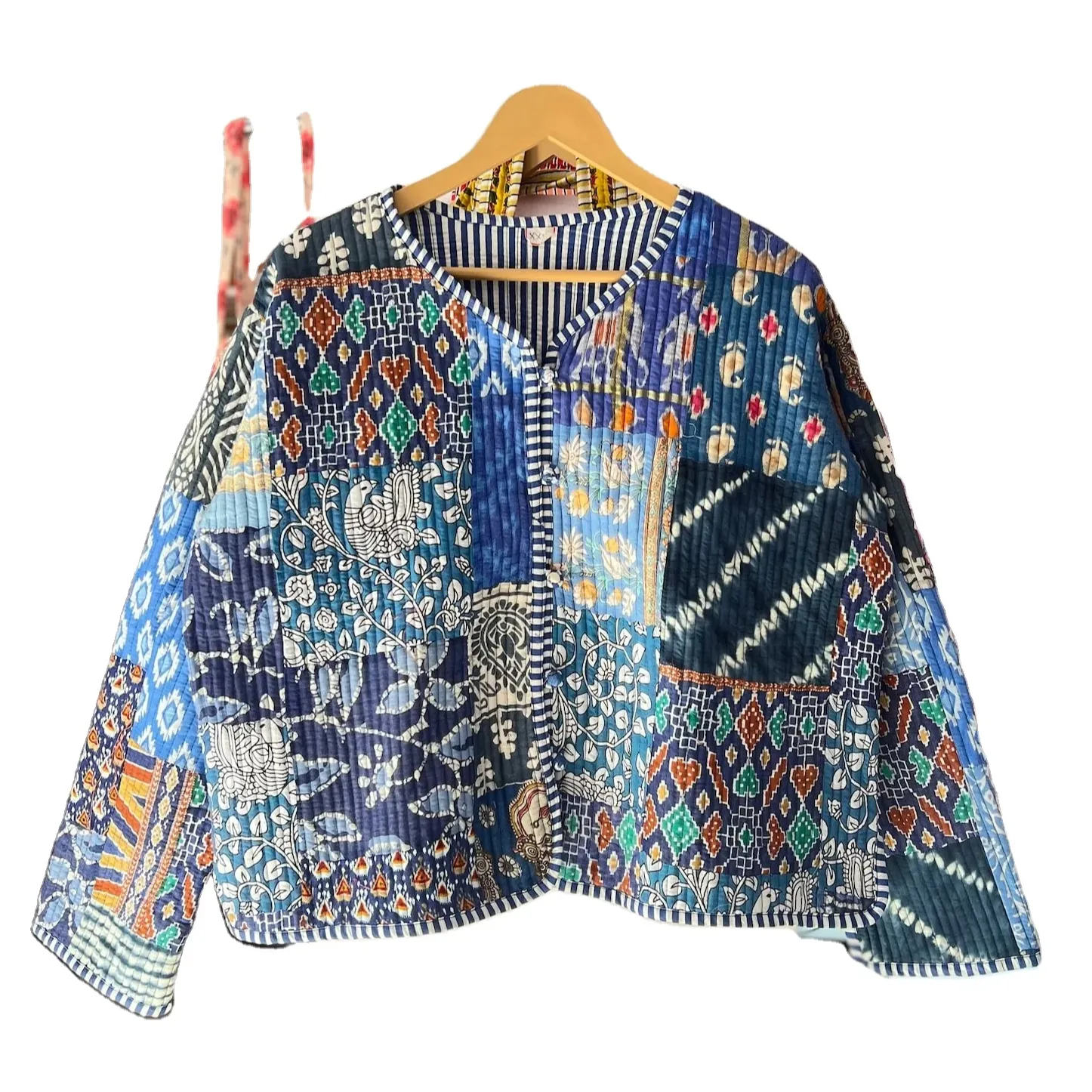 Patchwork Quilted Jackets Cotton Bohemian Style Fall Winter Jacket Coat Streetwear Boho Quilted Reversible Jacket