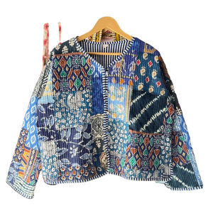 Chaquetas acolchadas de retazos de algodón estilo bohemio Otoño Invierno chaqueta abrigo Streetwear Boho acolchado chaqueta Reversible - Product Image 1
