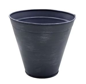 Maceta redonda de hierro con textura verde Macetas de metal modernas utilizables para macetas decorativas y suministros de jardín Macetas con drenaje - Product Image 6