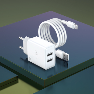 15W 3A Dual USB + Cable Tipo-C Tipo-c Cargador y Adaptador Blanco de 2" - Product Image 4