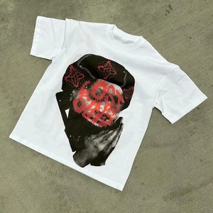 Camiseta de Algodón Personalizada de Marca, Prenda de Alta Calidad para Hombre, Camiseta con Estampado Gráfico y Lavado Ácido, Camiseta Corta de Lujo para Hombre - Product Image 3