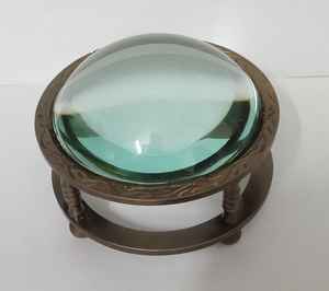 Lupa de latón pulido Vintage para oficina, mesa de estar con peso de papel de cristal, regalo de decoración de escritorio de Navidad - Product Image 5