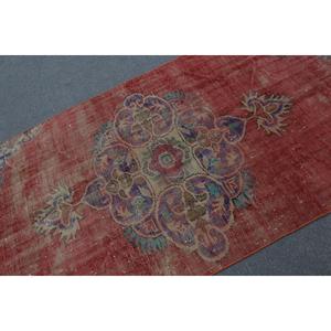 Tapis turc de 4,2 x 8 pieds, tapis vintage, tapis camouflage rouge - Product Image 5