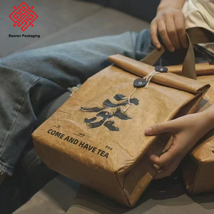 Baoren Biodegradable Eco-Friendly Fresh Tea Gift Bag with Zipper Closure High-end Paperbags for Promotional Use Polyester Lining - Product Image 3