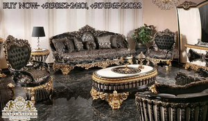 Clásico antiguo polaco muebles de sala de estar de lujo moderno de madera de teca tallada sofá conjunto con tamaño personalizado y color personalizado - Product Image 3