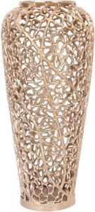 Vase à fleurs en métal de luxe fini antique Design classique d'inspiration vintage pour la décoration de salon côtier pour les mariages-Fer - Product Image 4