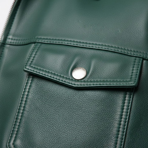 Veste en cuir d'hiver chaude pour hommes, épaisse, durable, douce et confortable, pour la moto et les vêtements décontractés. - Product Image 4