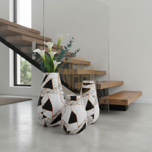 Decorative Iron Flower <b>Vase</b> Handmade Modern Style Enamel Print Premium Metal <b>Floor</b> <b>Vase</b> for Home and Events - Product Image 4