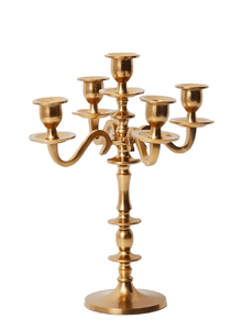 <b>Gold</b> Curved-Arm Crystal <b>Candelabra</b> Elegant Three-Holder Candle Stand for Luxury Home Decor - Product Image 6