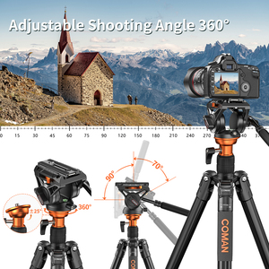 COMAN FF06S Q6 tête fluide trépied vidéo 8kg charge monopode détachable pour <span class=keywords><strong>Manfrotto</strong></span> DJI RS2 RS3 RS4 trépied à plaque de dégagement rapide - Product Image 5