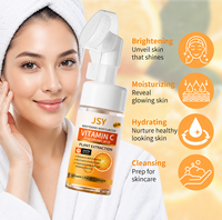 Mousse Pembersih Kunyit 100ml Vitamin C Asam Hialuronat Asam Amino Pengontrol Minyak 2-in-1 Pembersih Wajah Penghilang Riasan Grosir
