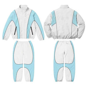 Cortavientos de diseño alto con logotipo personalizado para hombre, chándal sólido con estampado impermeable, puños elásticos, cuello levantado, talla grande, Invierno - Product Image 5