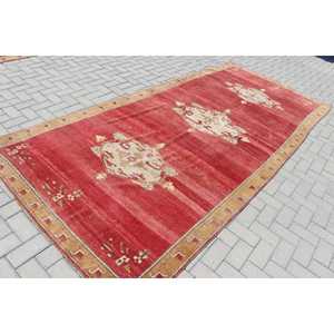 Tapis turc 5,3 x 11,9 pieds, grand tapis vintage, tapis en laine rouge ombré - Product Image 2