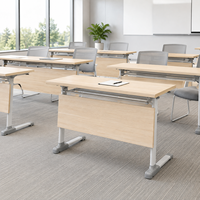 Bureau commercial avec panneau de modestie, panneau de particules mélaminé E1 de 25 mm, structure en acier fixe pour centre de formation et bureau