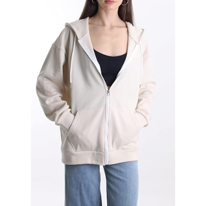 Sweat à capuche zippé en coton avec logo personnalisé pour femmes Performance Sport Style Streetwear décontracté hiver à manches longues grande taille brodé - Product Image 2