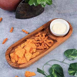 Plato para servir comida de madera hecho a mano al mejor precio de la India para restaurante, hotel, fiesta en casa, uso al por mayor - Product Image 2