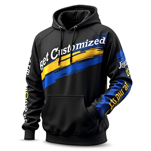 เสื้อฮู้ดผู้ชายแบบสวมหัว สั่งทำได้ ทรงโอเวอร์ไซส์ พิมพ์ลายแบบซับลิเมชั่น สตรีทแวร์ ทนทาน สวมใส่สบาย ผลิตจากโพลีเอสเตอร์และผ้าฝ้ายผสม - Product Image 2