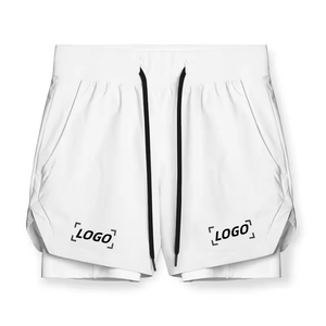 Short de sport athlétique et de gymnastique de haute qualité pour hommes, short d'entraînement et de course confortable avec logo personnalisé, double couche de poches solides - Product Image 4