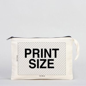 Pochette à fermeture éclair en coton rayé pour le Nouvel An, pratique, 10 x 7 (25 x 18 cm), sac cadeau personnalisé pour les fêtes - Product Image 1