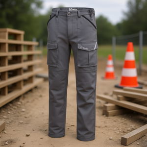 Pantalons de travail 100% coton extensible pour garçons, confortables et durables - Product Image 3