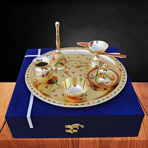 Fine qualité Diwali décoratif métal Pooja Thali laiton Urli conception personnalisée pour intérieur décor à la maison fabrication locale société 2024 - Product Image 1