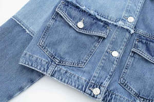 Best OEM Women's 100% Cotton Denim Jean Jackets High Design Colors New Fashion <b>Button</b> High Quality 2026 - Product Image 5