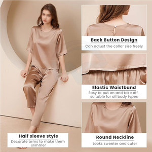 Pijamas Cómodas y Ligeras de Invierno para Mujer, de Poliéster/Satén, Sin Costuras, Transpirables, Ropa de Dormir Informal para Descansar en Casa - Product Image 4