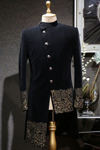 Luxurious Men's Wedding Sherwani Heavy Velvet Jodhpuri with Intricate Hand Embroidery Sequence Work Customizable for Adults - Product Image 2