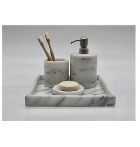 Ensemble de salle de bain en marbre Accessoires de salle de bain décoratifs modernes en marbre Ensemble 4 pièces au prix le plus bas - Product Image 1