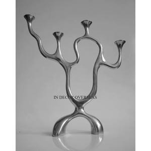 Centre de table en métal de qualité supérieure plaqué or de haute qualité fait de centre de table bougeoir d'Inde - Product Image 2