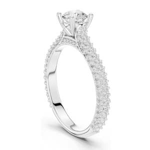 Bague pour femme sertie de diamants de laboratoire ronds brillants de 1,52 carat, clarté VVS-VS EF, or 18 carats, 14 carats, 10 carats et argent 925 - Product Image 5