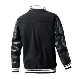 Veste en cuir véritable de corps de laine de conception d'université avec des caractéristiques légères vêtements d'extérieur de saison d'hiver CollegeBaseballjacket pour les hommes - Product Image 2