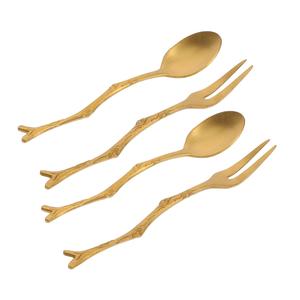 Couverts en métal de haute qualité Événements de mariage Cuillère de luxe en laiton Fourchette et couteau Couverts Ensemble de couverts Vente chaude. - Product Image 3