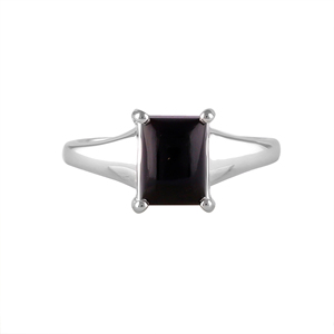 Natural Black Onyx Solitaire <b>Ring</b> for Women 925 Sterling <b>Silver</b> <b>Emerald</b> Oval Cut Geometric Hip Hop Everyday Wear Shah Gems - Product Image 1