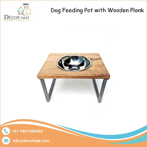 <b>Dog</b> and Cats Carefully Eat Food <b>Dog</b> Bowls and Pet Food Server Pots Hot Selling Steel and Wooden Serving Bowl - Product Image 3