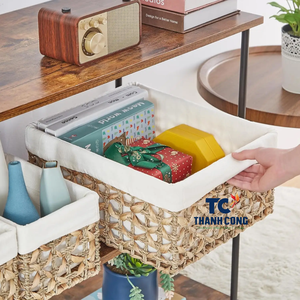 MEJOR ARTÍCULO Cesta de almacenamiento de jacinto de agua hecha a mano Estilo vintage Multifuncional Ecológico Elección sostenible para boda - Product Image 4